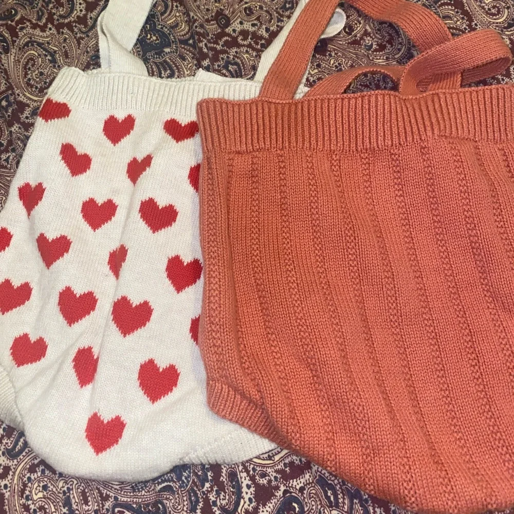 Cat & Jack Red Heart and Orange Knit Diaper Covers